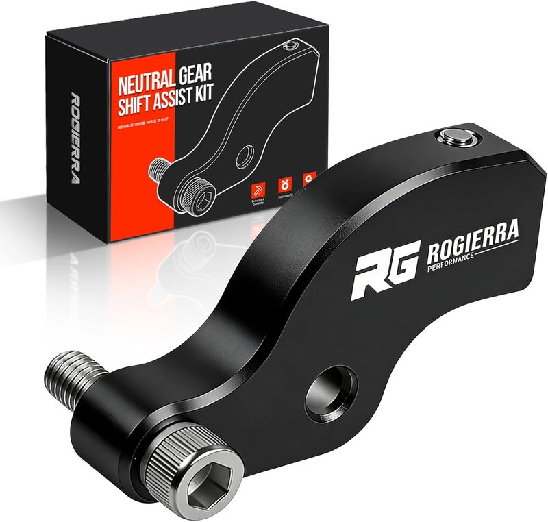 Rogierra Neutral Gear Shift Assist Kit - CNC M8 EZ Shift Lever Compatible with 2018-2025 Touring (Electra Glide/Road Glide/Tri Glide) & Softail (Fat Boy 114) Motorcycles - Easy Neutral Finder Black - Image 1